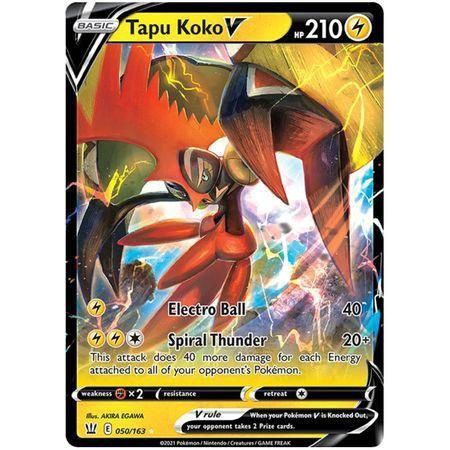 Original Carta Pokemon Lendaria ultra rara Tapu Koko V em Promoção