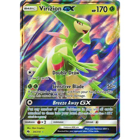 Original Carta Pokemon Lendaria ultra rara Virizion gx no Shoptime