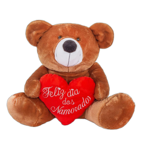 Urso Grande Pel cia 60Cm Teddy Bear Cora o Personalizado em