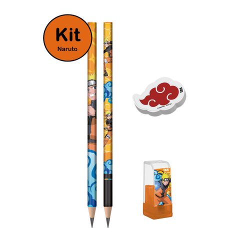 Kit 4un Caderno Naruto Uzumaki Espiral 1m 80fls Capa Dura