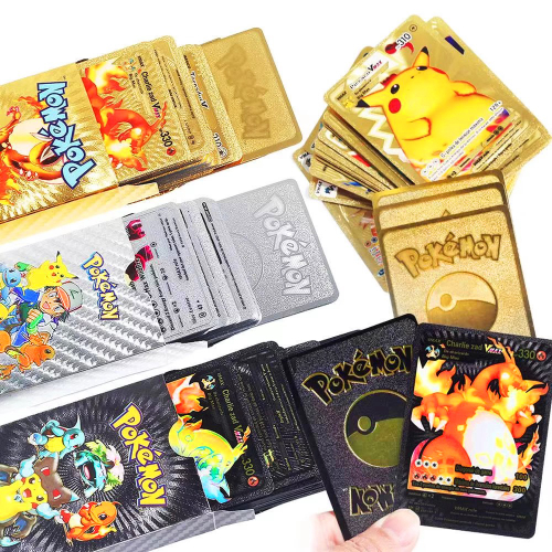 Carta Pokemon Charizard VMAX Metal Dourada Carta Pokémon De Metal Charizard  Dourado Ouro