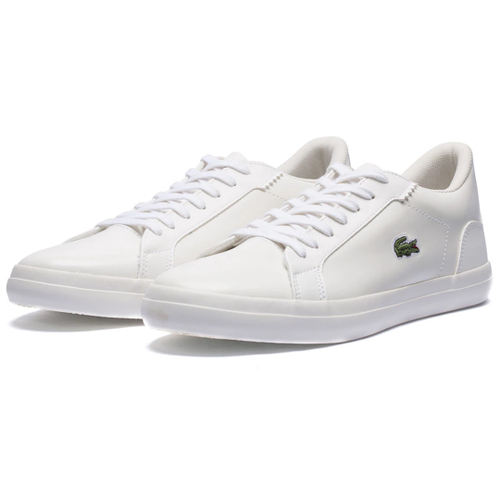 Lacoste Tênis infantil Game Advance em couro - Branco+Verde