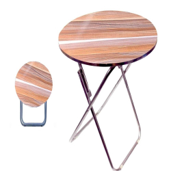 Mesa dobravel de almunio E mdf portatil compacta 90CM redonda é boa?