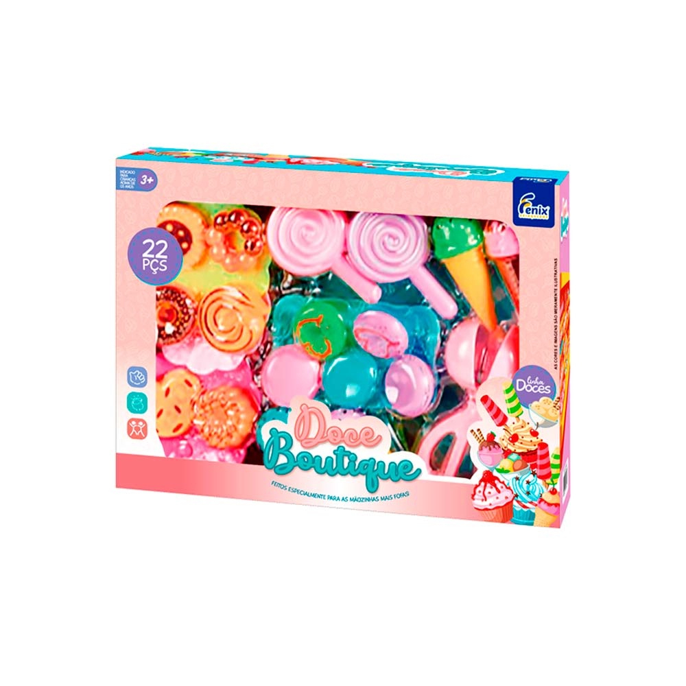 Kit Comidinha Infantil - Doce Boutique - 17 Peças - Fenix Brinquedos