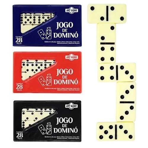 Jogo de Dominó Divertido e Portatil c/estojo 28pcs Presente