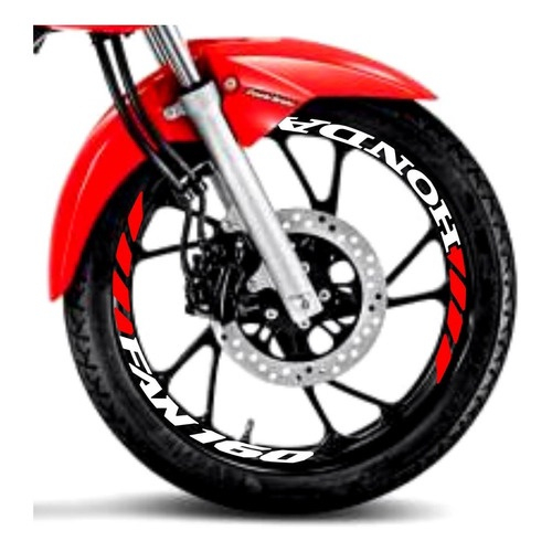 Kit Adesivos Ploter Grande Roda Honda Cg Fan Vermelho No Shoptime