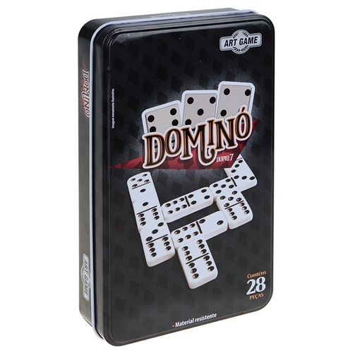 Domino Profissional De Osso Estojo Com 28 Peças 8mm