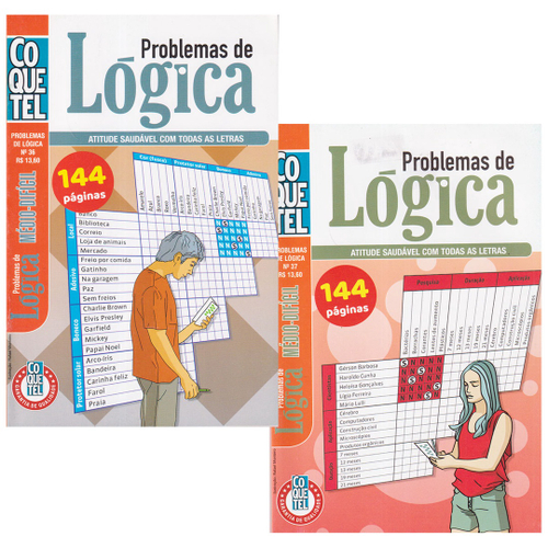 Kit 2 Passatempos Problemas De Lógica Coquetel (288 Páginas