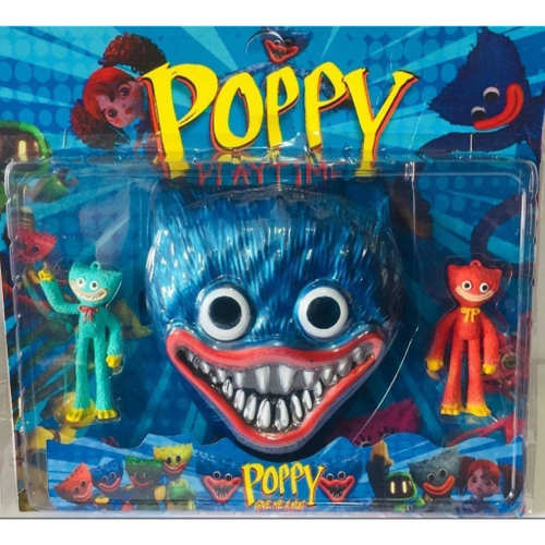 Huggy Wuggy Poppy Playtime Kit Mascara + 2 Bonecos - Brinquedos