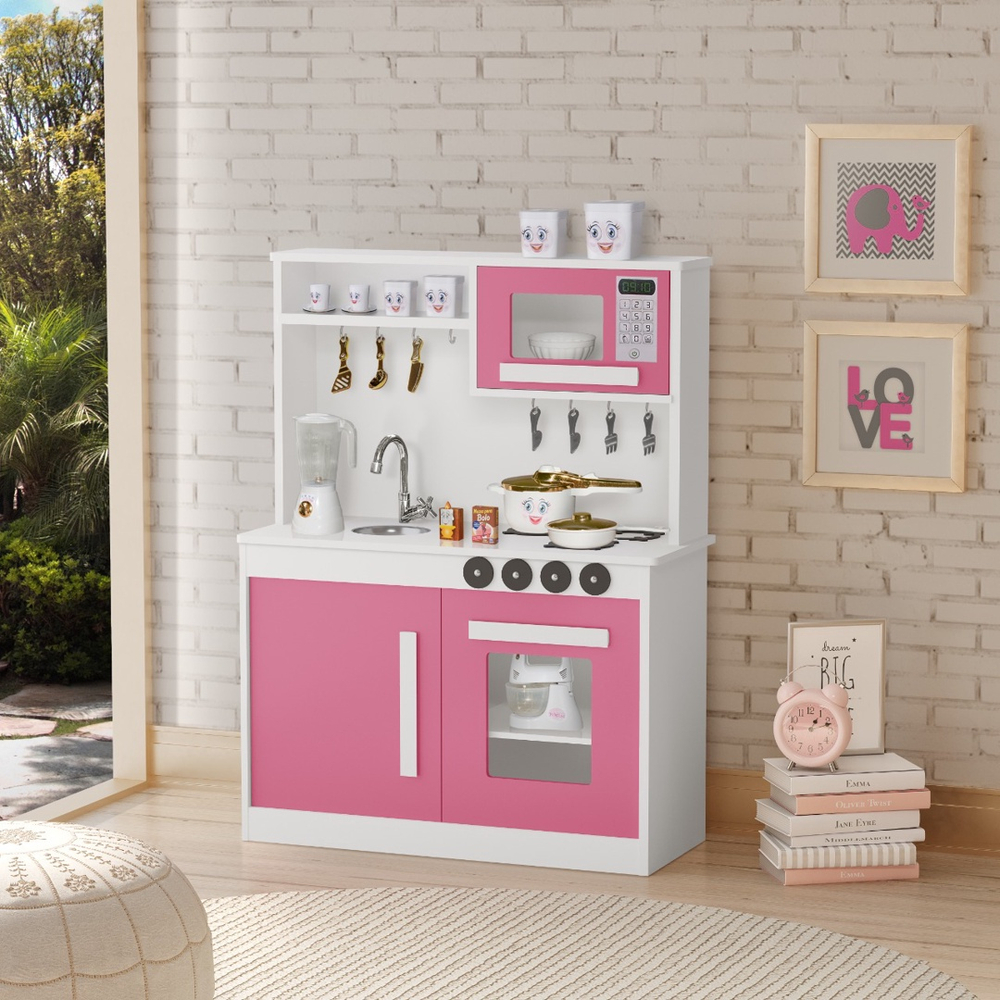 Cozinha Infantil Kitchen Show Geladeira + Microondas Rosa - ZUCA TOYS -  Cozinha Infantil / de Brinquedo - Magazine Luiza