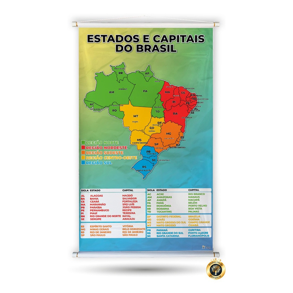 Banner Escolar Pedagógico De Ensino Estados Capitais Brasil | Submarino