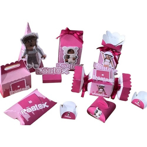 Kit Festa Completa Rosa Roblox Infantil Decoração Meninas em