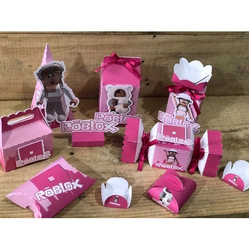 Kit Festa Redondo Roblox Rosa - Decoração Infantil