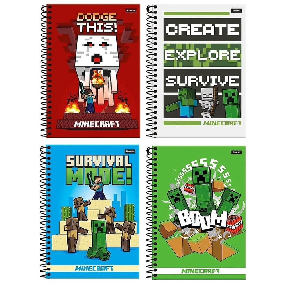 Kit Caderno Espiral Minecraft + Caderno Desenho Minecraft em Promoção na  Americanas