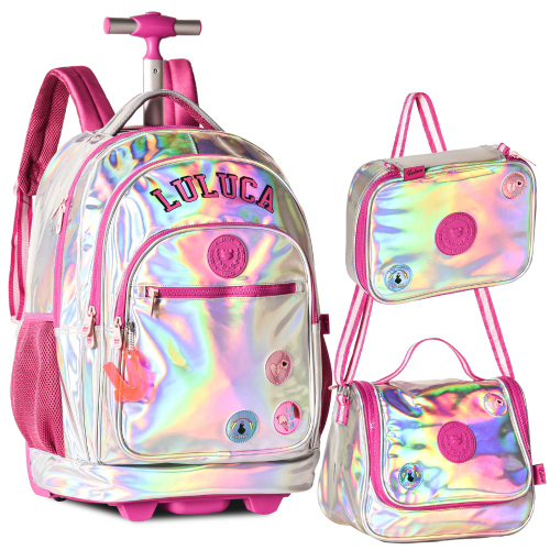 Mochila Holográfica Luluca Metalizada Oficial 2023 em Promoção na Americanas