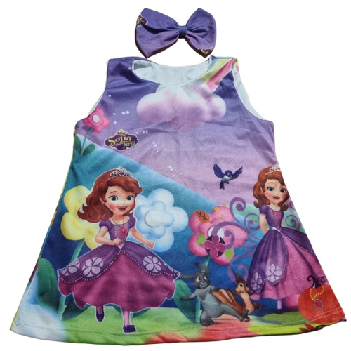 Vestido Princesa Sofia Lilas modelo Júlia infantil