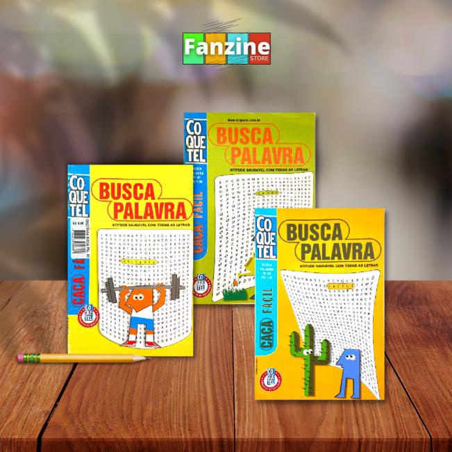 Box com 6 Revistas Coquetel - Caça Palavra Busca Fácil