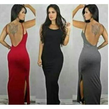 Vestidos longos best sale aberto nas costas