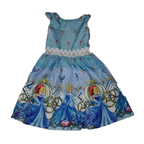 Vestido Azul Festa Infantil Daminha Luxo Tema Cinderela E Tiara em Promoção  na Americanas