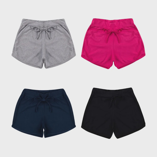 Kit c 04 Shorts Cotton Juvenil Liso Estampado Verao Cordao Tam 10 12 14 16 Menina Feminino em Promocao na Americanas
