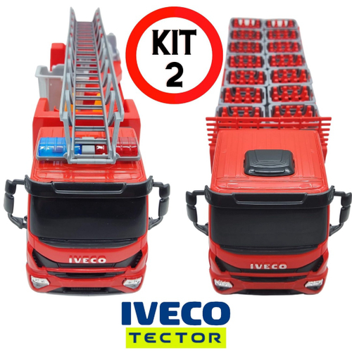 Kit 2 Caminhões De Brinquedo Iveco Tector - Caminhão De Engradados