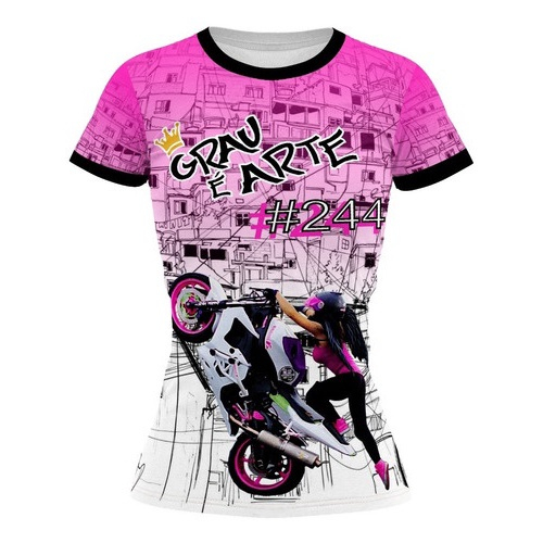 Camisa Camiseta Moto Favela Quebrada 244 Grau Não É Crime