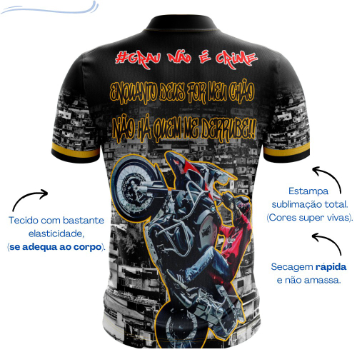 Camiseta Motos Grau Na Favela 244 Peita Chave De Quebrada no Shoptime