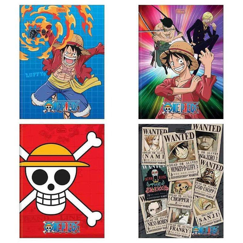 Kit Combo 2 Cadernos De Desenho Capa Dura One Piece Anime 80