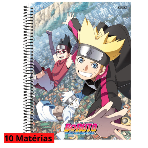 Caderno Anime Boruto Naruto Nova Geração Escolar 10 Matérias