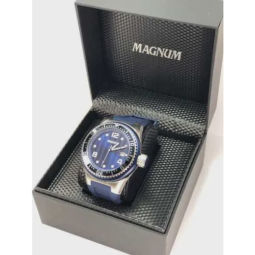 Relógio Magnum Masculino Ma34781l Dourado Azul Aço