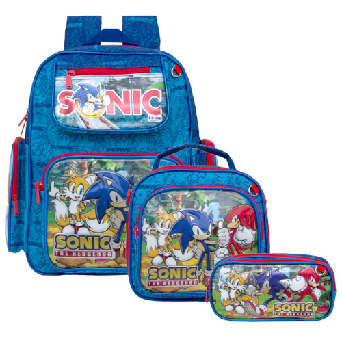 Mochila Escolar Juvenil Menino Sonic Jogo Lancheira Estojo na Americanas  Empresas