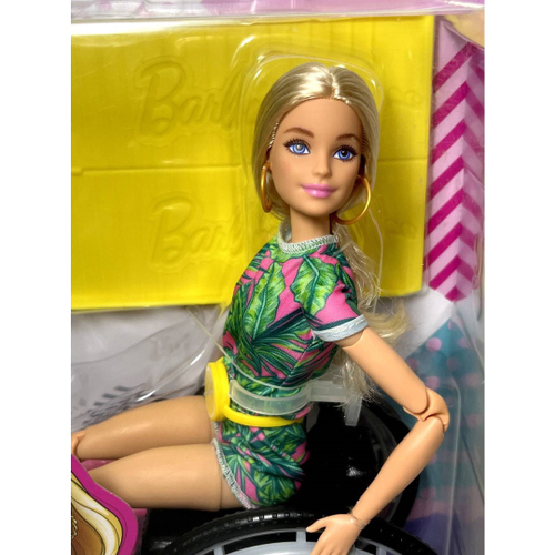 Boneca Barbie Colecionável Articulada Menina Loira Cadeirante