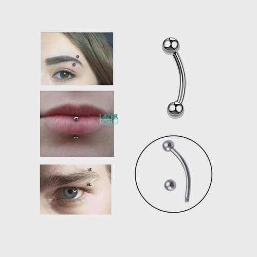 Piercing Vertical Labret Curvado Bananinha Aço Cirúrgico