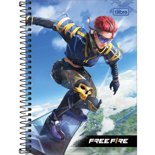 Caderno tilibra espiral 1/4 pequeno 80 folhas free fire em Promoção na  Americanas