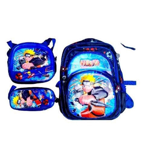 Mochila Escolar Infantil De Costas Desenho Naruto 34Cm