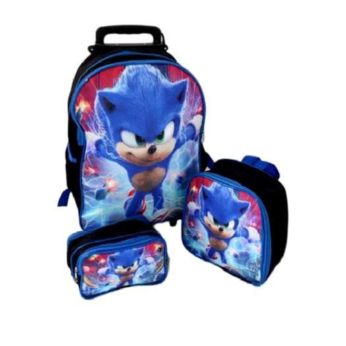 Mochila Infantil Bolsa Meninos Desenho Super Sonic O Ouriço Azul