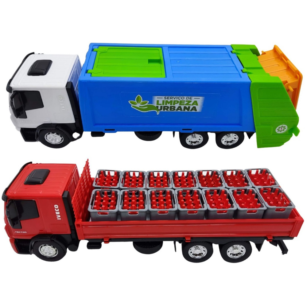 Brinquedo Caminhão Iveco Tector Coletor Azul