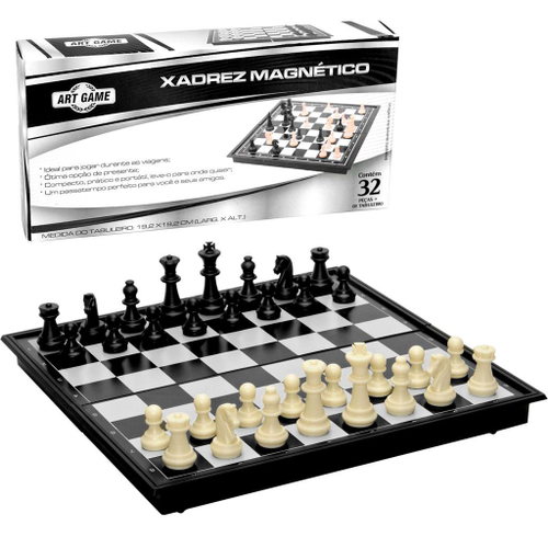 Tabuleiro Xadrez Dobrável Magnético 19x19cm - Art Game em Promoção