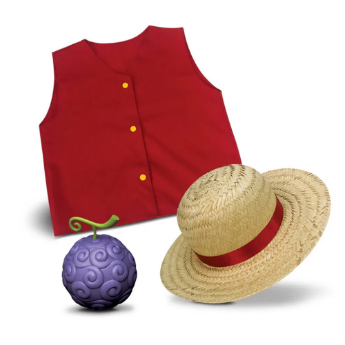 Fantasia Luffy One Piece C/ Chapéu Adulto E Infantil