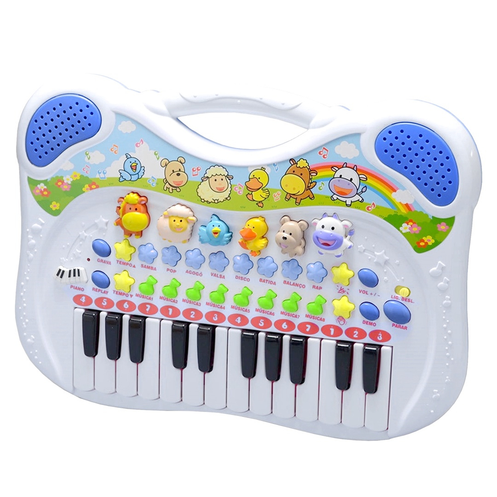 Piano Teclado Musical Animal Infantil Fazendinha Braskit na