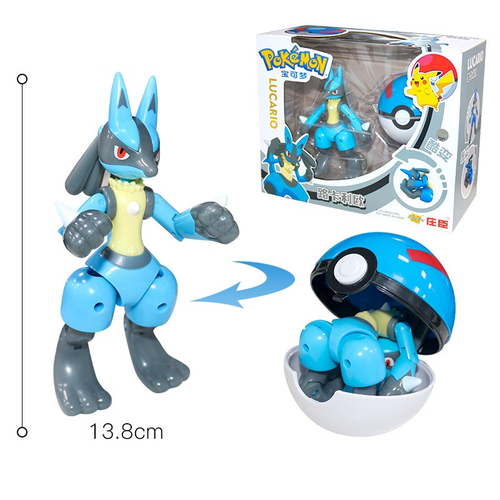 Brinquedo Pokemon Lucario Articulado Pokebola Tamanho Real