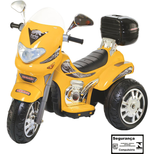 Moto Elétrica Infantil Sprint Turbo Amarelo 12V Biemme - Maçã Verde Baby