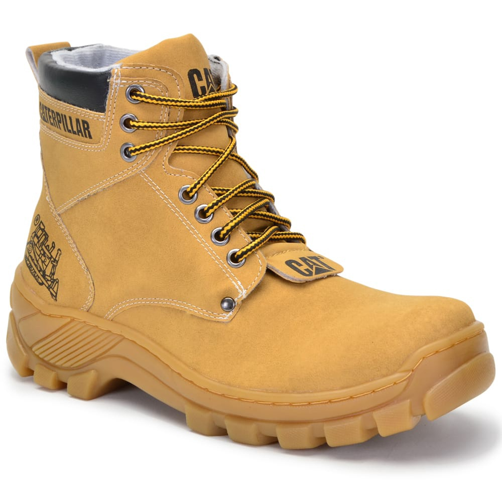 Coturno Bota Masculina Caterpillar Confortável AM004 Marrom - Feathers Boots