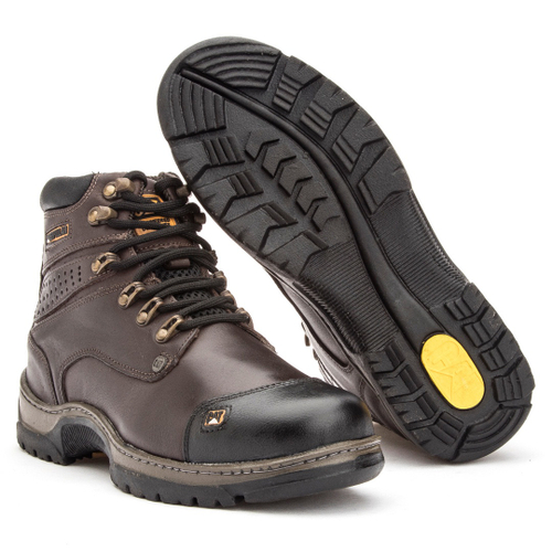 Bota Coturno Cat em Couro - Militar [PREMIUM]