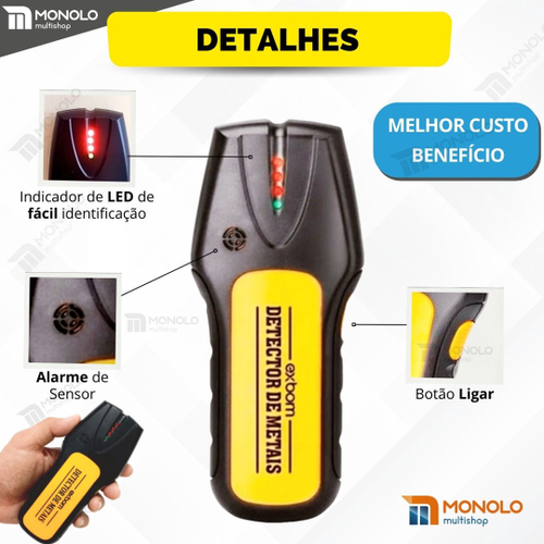 Scanner de Parede Detector Exbom Tubo Cano Pvc Água Madeira Fio Metal