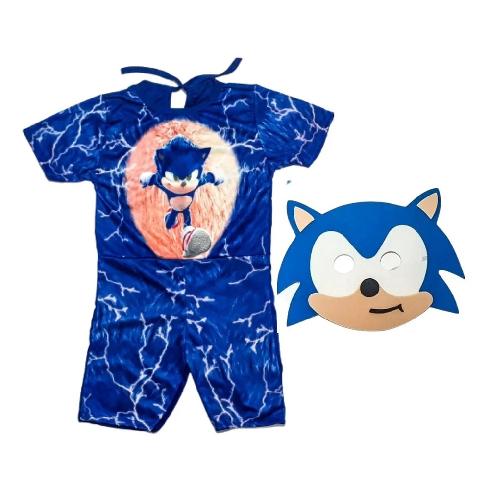 Fantasia Sonic Infantil Longa Com Máscara, Magalu Empresas