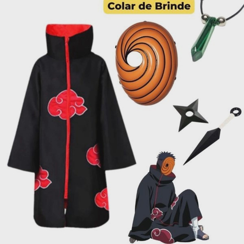 Combo Manto Akatsuki Nuvem Vermelha Naruto Shippuden Com Bandana