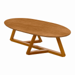 Mesa de centro Classic Oval Sala pés madeira maciça Nature Lojas Martoque