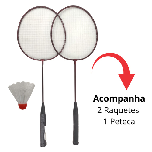 Jogo de Peteca Badminton Kit com 2 Raquetes 2 Bola infantil - DaiCommerce