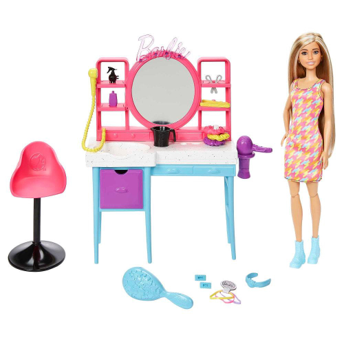 Kit Infantil Boneca Barbie Styling Hair C/ Cartela Maquiagem no Shoptime